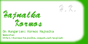 hajnalka kormos business card